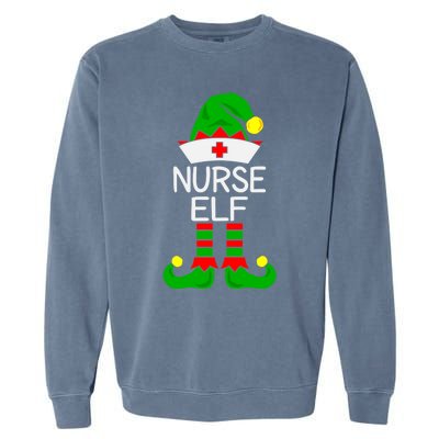 The Nurse Elf Funny Christmas Gift Garment-Dyed Sweatshirt