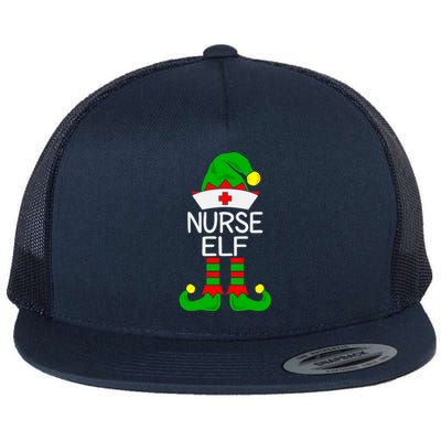 The Nurse Elf Funny Christmas Gift Flat Bill Trucker Hat