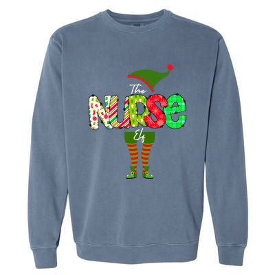 The Nurse Elf Gift Funny Nursing Funny Gift For Rn Lpn Np Funny Gift Garment-Dyed Sweatshirt