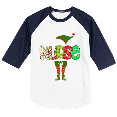 The Nurse Elf Gift Funny Nursing Funny Gift For Rn Lpn Np Funny Gift Baseball Sleeve Shirt