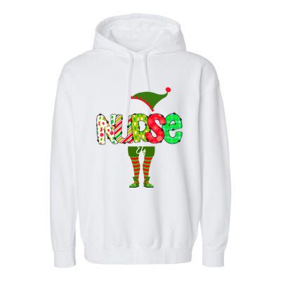 The Nurse Elf Gift Funny Nursing Funny Gift For Rn Lpn Np Funny Gift Garment-Dyed Fleece Hoodie