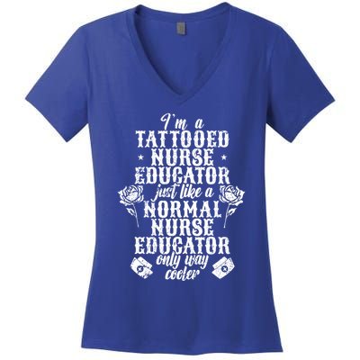 Tattooed Nurse Educator Gift Women's V-Neck T-Shirt