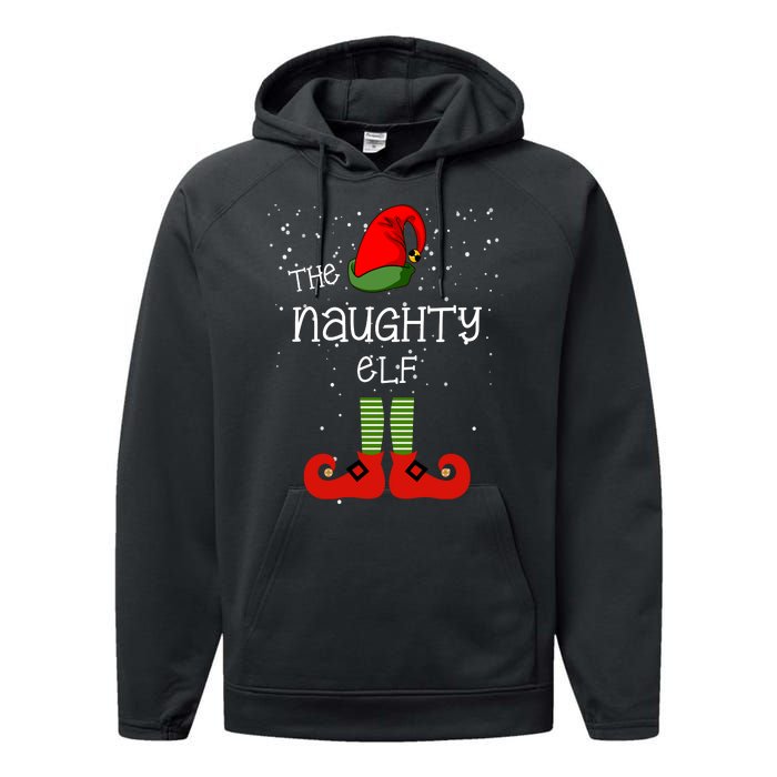 The Naughty Elf Funny XMas Matching Christmas Performance Fleece Hoodie