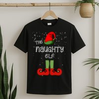 The Naughty Elf Funny XMas Matching Christmas T-Shirt