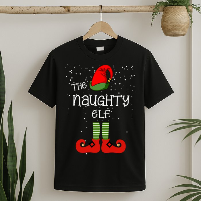 The Naughty Elf Funny XMas Matching Christmas T-Shirt