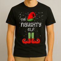 The Naughty Elf Funny XMas Matching Christmas T-Shirt