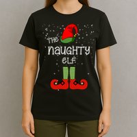 The Naughty Elf Funny XMas Matching Christmas T-Shirt