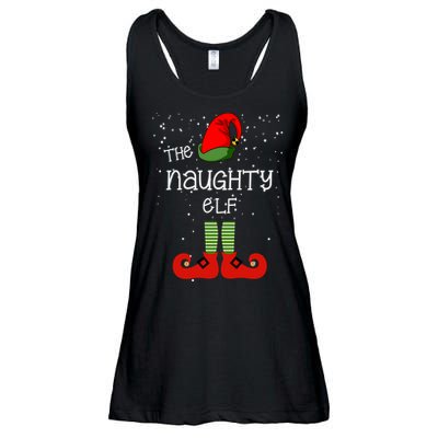 The Naughty Elf Funny XMas Matching Christmas Ladies Essential Flowy Tank