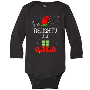 The Naughty Elf Funny XMas Matching Christmas Baby Long Sleeve Bodysuit