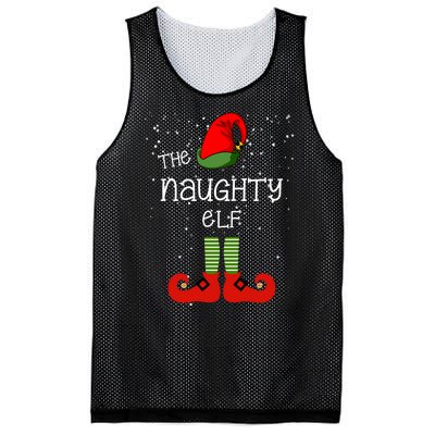 The Naughty Elf Funny XMas Matching Christmas Mesh Reversible Basketball Jersey Tank