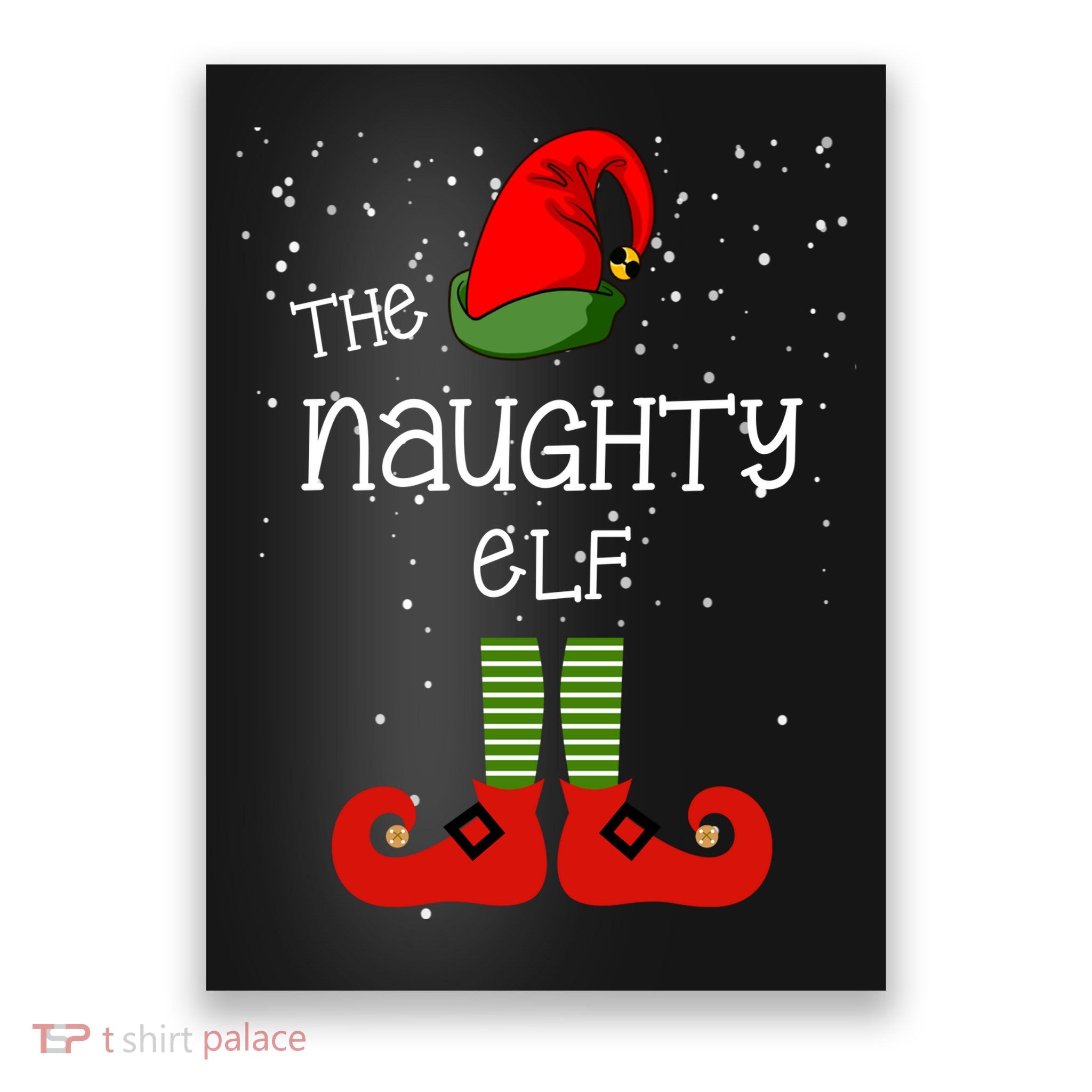 The Naughty Elf Funny XMas Matching Christmas Poster