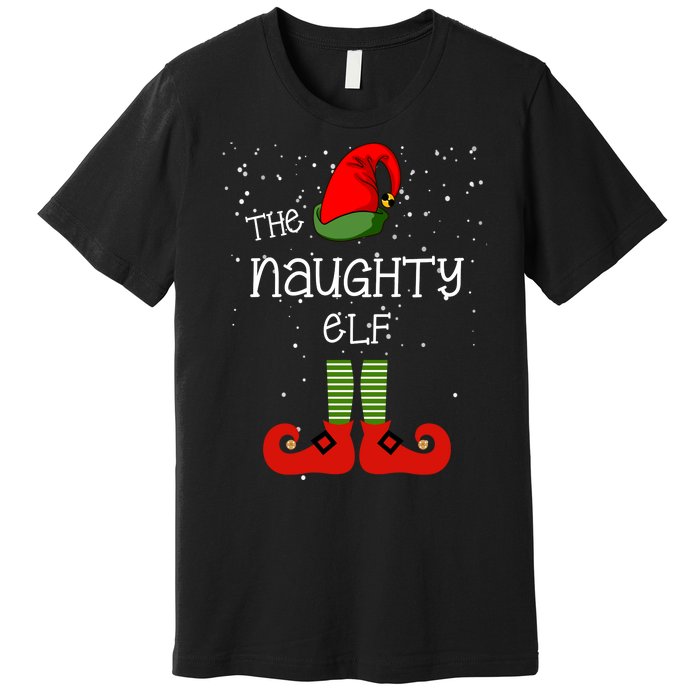 The Naughty Elf Funny XMas Matching Christmas Premium T-Shirt