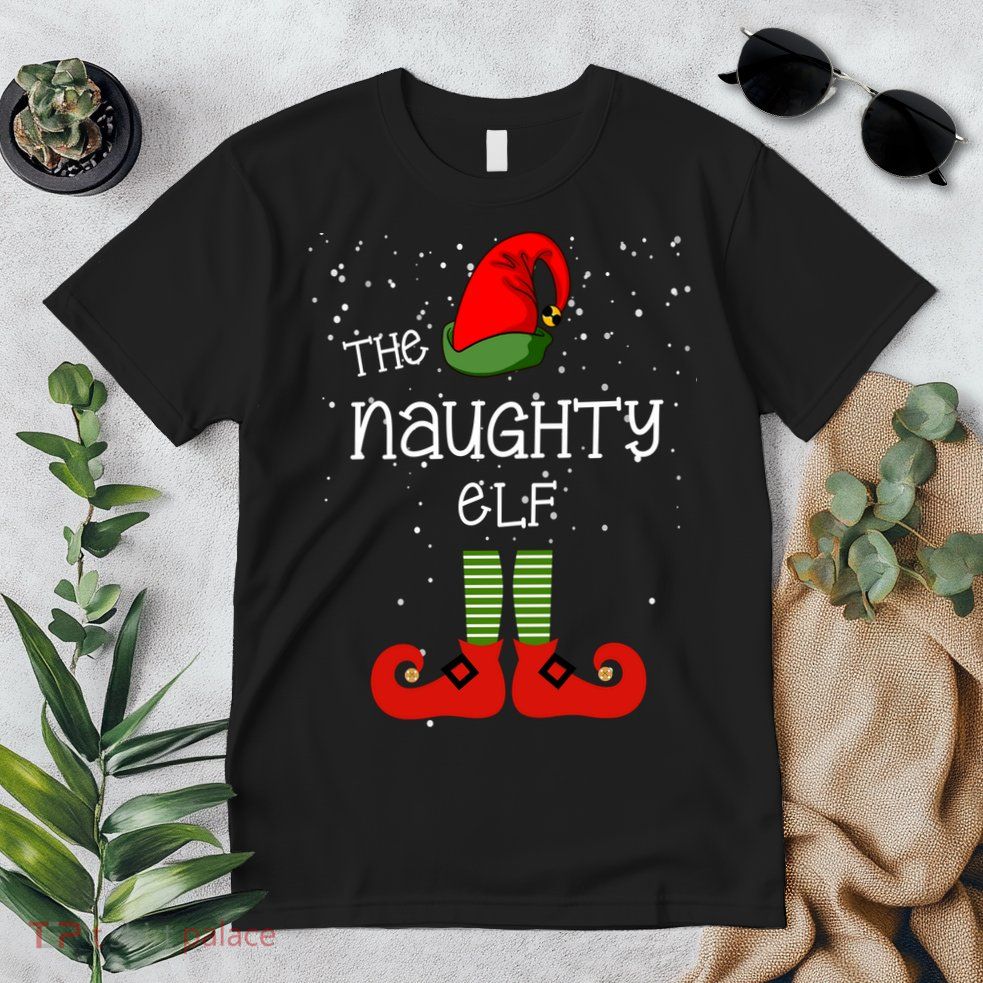 The Naughty Elf Funny XMas Matching Christmas Premium T-Shirt