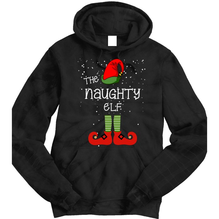 The Naughty Elf Funny XMas Matching Christmas Tie Dye Hoodie