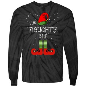 The Naughty Elf Funny XMas Matching Christmas Tie-Dye Long Sleeve Shirt