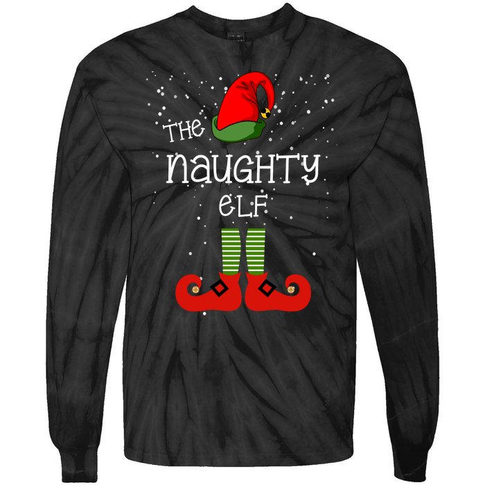 The Naughty Elf Funny XMas Matching Christmas Tie-Dye Long Sleeve Shirt