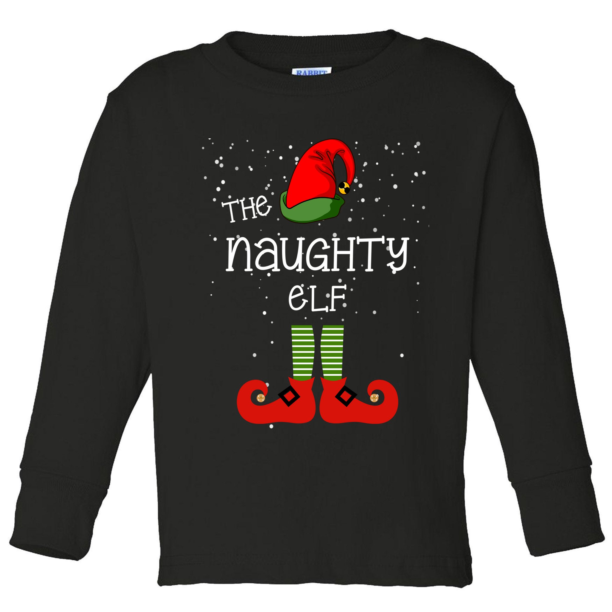 The Naughty Elf Funny XMas Matching Christmas Toddler Long Sleeve Shirt