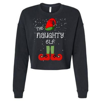 The Naughty Elf Funny XMas Matching Christmas Cropped Pullover Crew