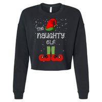 The Naughty Elf Funny XMas Matching Christmas Cropped Pullover Crew
