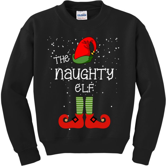 The Naughty Elf Funny XMas Matching Christmas Kids Sweatshirt