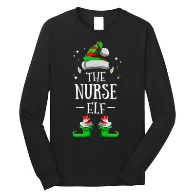 The Nurse Elf Matching Family Group Christmas Party Pajama Long Sleeve Shirt