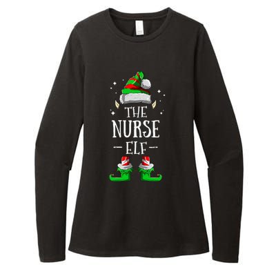 The Nurse Elf Matching Family Group Christmas Party Pajama Womens CVC Long Sleeve Shirt