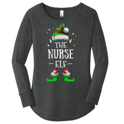 The Nurse Elf Matching Family Group Christmas Party Pajama Women's Perfect Tri Tunic Long Sleeve Shirt