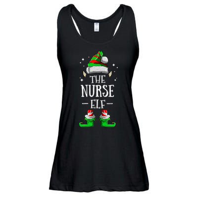 The Nurse Elf Matching Family Group Christmas Party Pajama Ladies Essential Flowy Tank