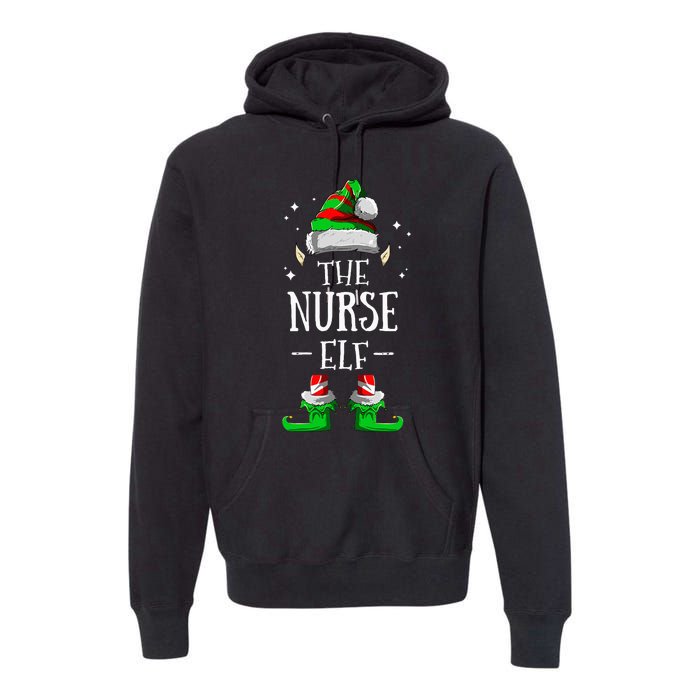 The Nurse Elf Matching Family Group Christmas Party Pajama Premium Hoodie