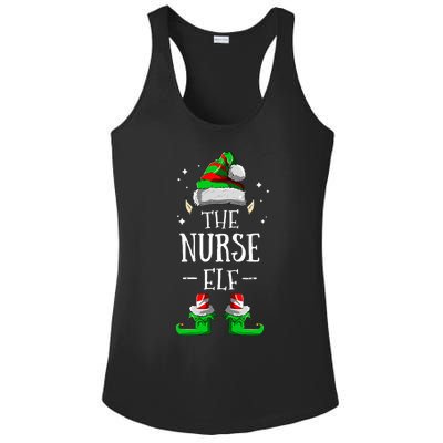 The Nurse Elf Matching Family Group Christmas Party Pajama Ladies PosiCharge Competitor Racerback Tank