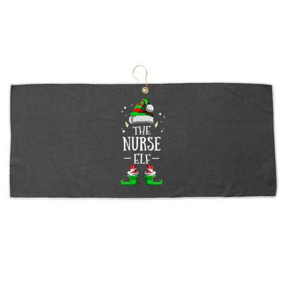 The Nurse Elf Matching Family Group Christmas Party Pajama Large Microfiber Waffle Golf Towel