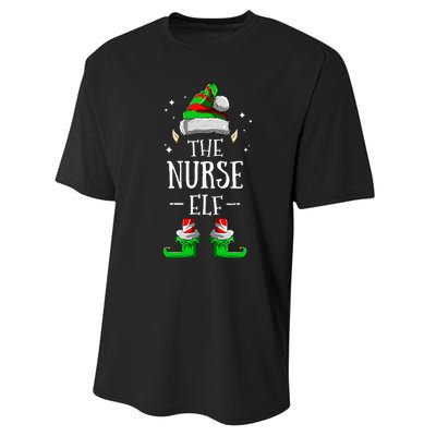 The Nurse Elf Matching Family Group Christmas Party Pajama Performance Sprint T-Shirt