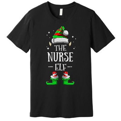 The Nurse Elf Matching Family Group Christmas Party Pajama Premium T-Shirt