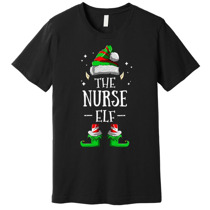 The Nurse Elf Matching Family Group Christmas Party Pajama Premium T-Shirt