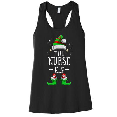 The Nurse Elf Matching Family Group Christmas Party Pajama Women's Racerback Tank