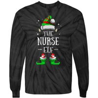 The Nurse Elf Matching Family Group Christmas Party Pajama Tie-Dye Long Sleeve Shirt