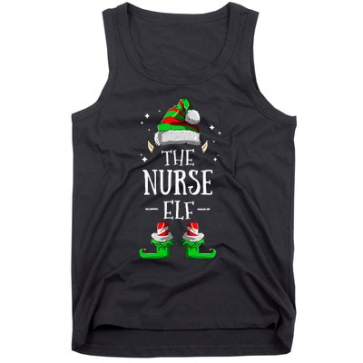 The Nurse Elf Matching Family Group Christmas Party Pajama Tank Top