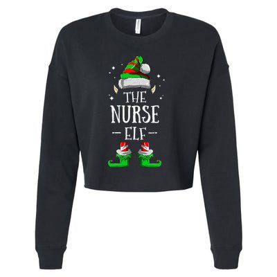 The Nurse Elf Matching Family Group Christmas Party Pajama Cropped Pullover Crew