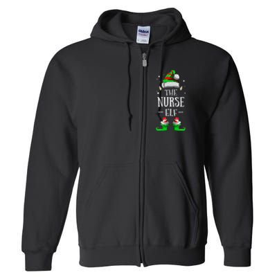 The Nurse Elf Matching Family Group Christmas Party Pajama Full Zip Hoodie