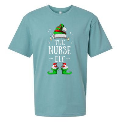 The Nurse Elf Matching Family Group Christmas Party Pajama Sueded Cloud Jersey T-Shirt