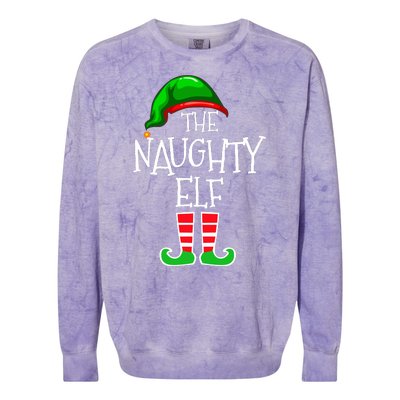 The Naughty Elf Funny Xmas Matching Christmas Colorblast Crewneck Sweatshirt