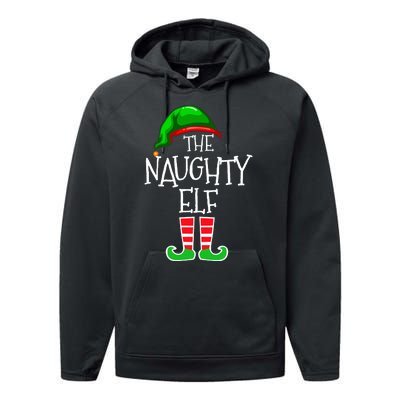 The Naughty Elf Funny Xmas Matching Christmas Performance Fleece Hoodie