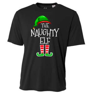 The Naughty Elf Funny Xmas Matching Christmas Cooling Performance Crew T-Shirt