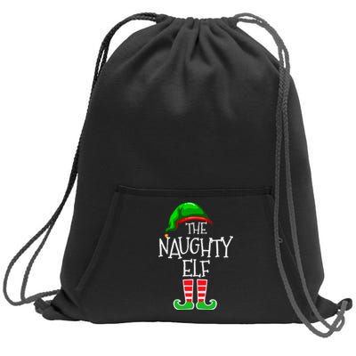 The Naughty Elf Funny Xmas Matching Christmas Sweatshirt Cinch Pack Bag