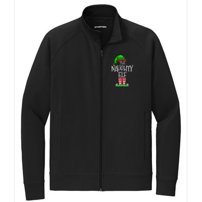 The Naughty Elf Funny Xmas Matching Christmas Stretch Full-Zip Cadet Jacket