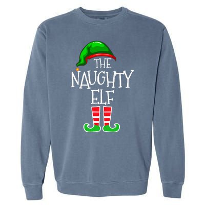 The Naughty Elf Funny Xmas Matching Christmas Garment-Dyed Sweatshirt