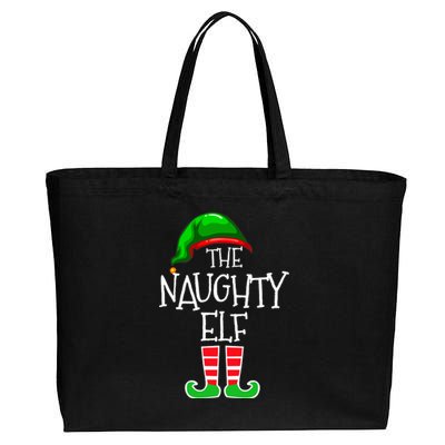 The Naughty Elf Funny Xmas Matching Christmas Cotton Canvas Jumbo Tote