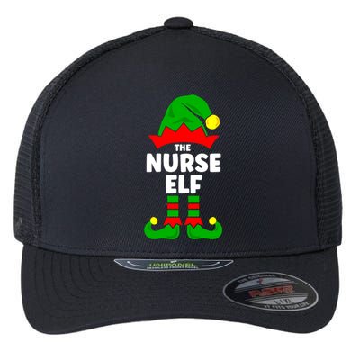 The Nurse Elf Funny Christmas Matching Decorations Family Cool Gift Flexfit Unipanel Trucker Cap