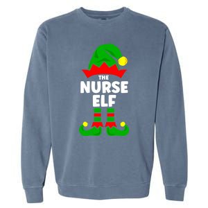 The Nurse Elf Funny Christmas Matching Decorations Family Cool Gift Garment-Dyed Sweatshirt