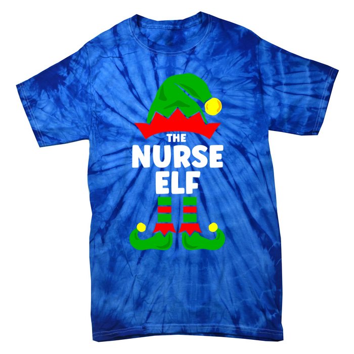 The Nurse Elf Funny Christmas Matching Decorations Family Cool Gift Tie-Dye T-Shirt